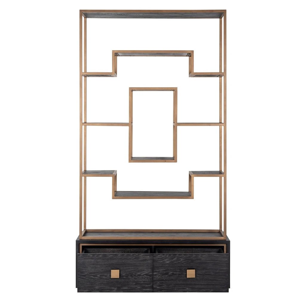 Wandkast Hunter 2-laden (Black rustic) by Richmond Interiors
