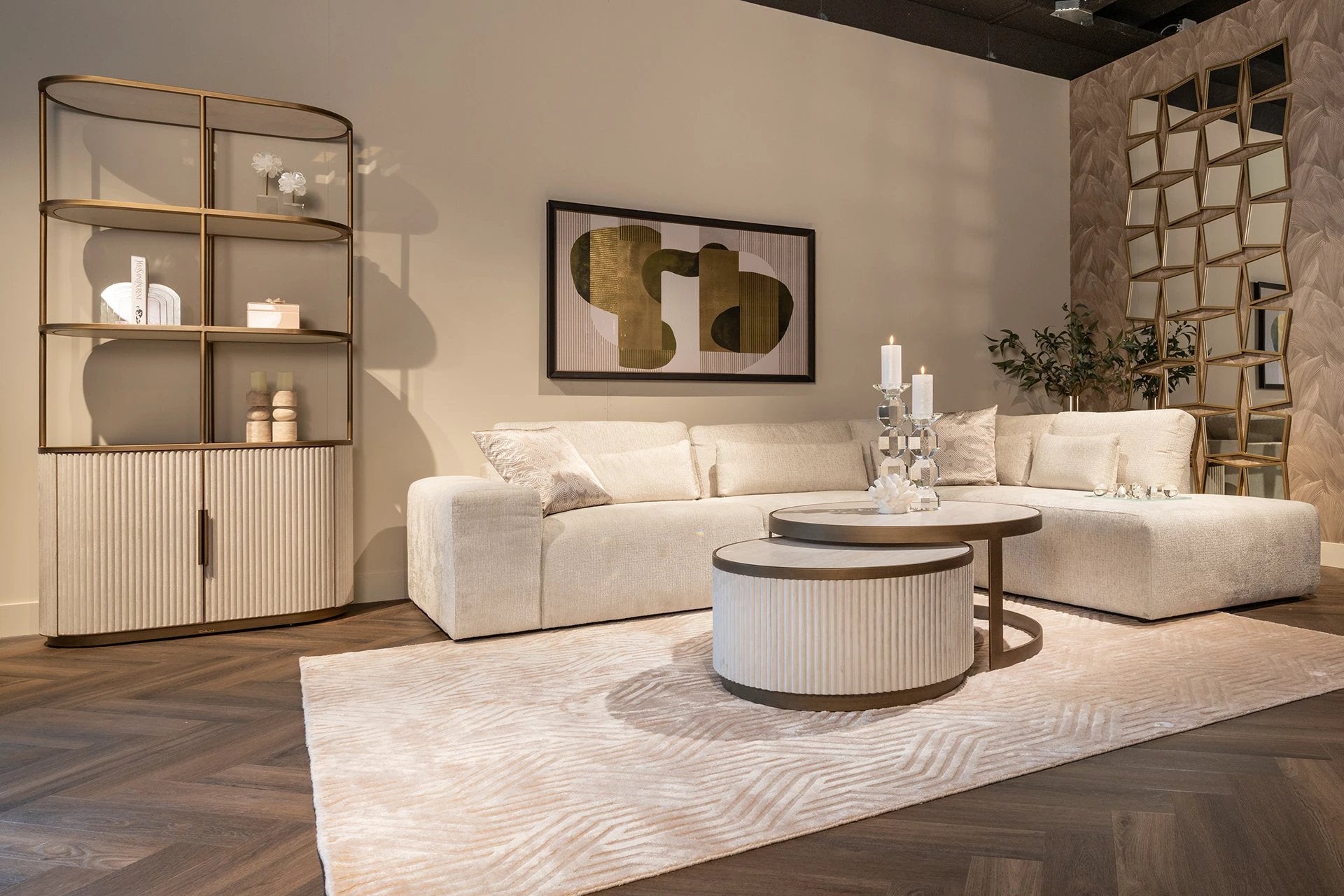 Wandkast Tivoli 2-deurs 3 open planken (Wit) by Richmond Interiors