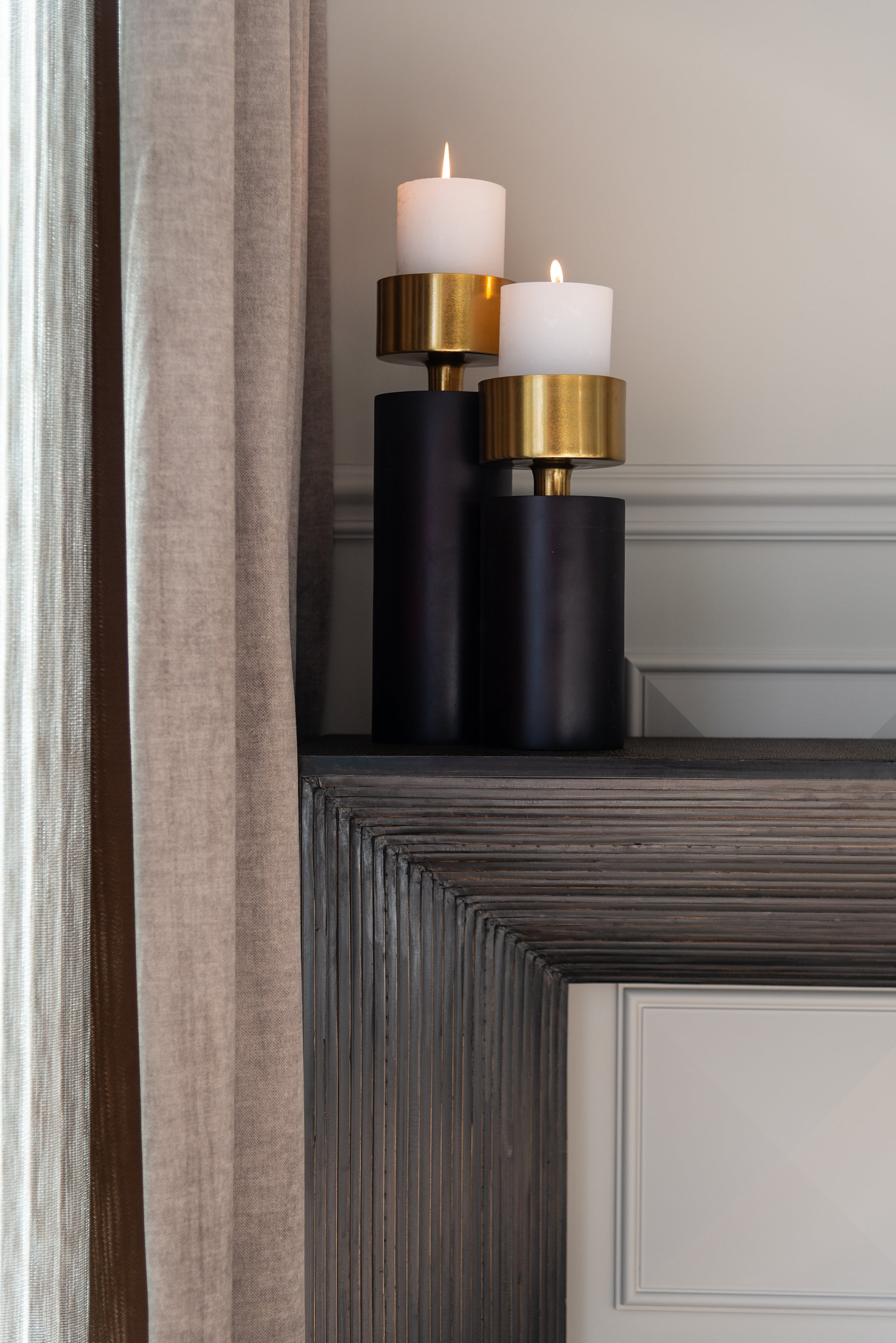 Wandtafel Gizen (Zwart/goud) - depauwwonen