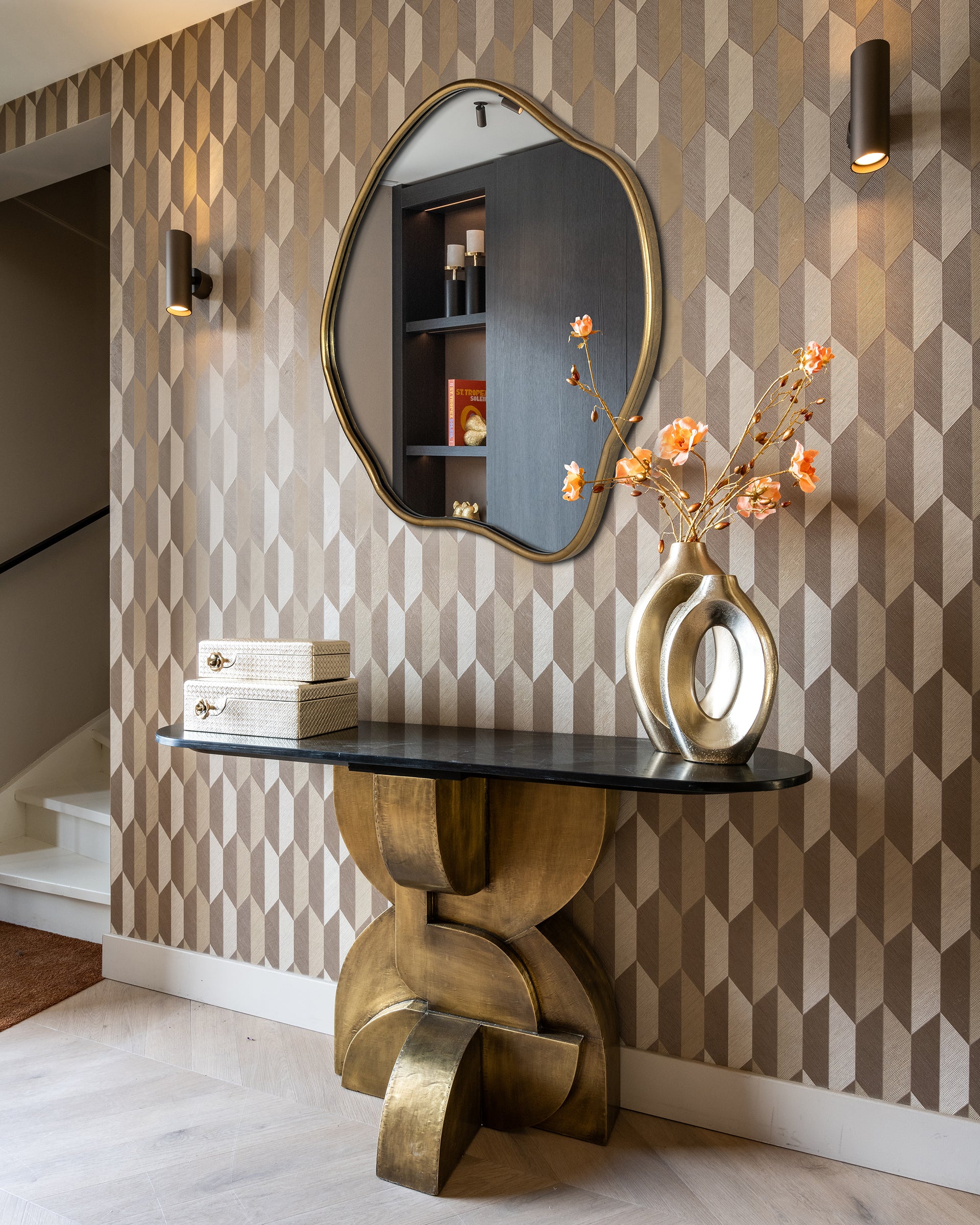 Wandtafel Maddox (Zwart/goud) - depauwwonen