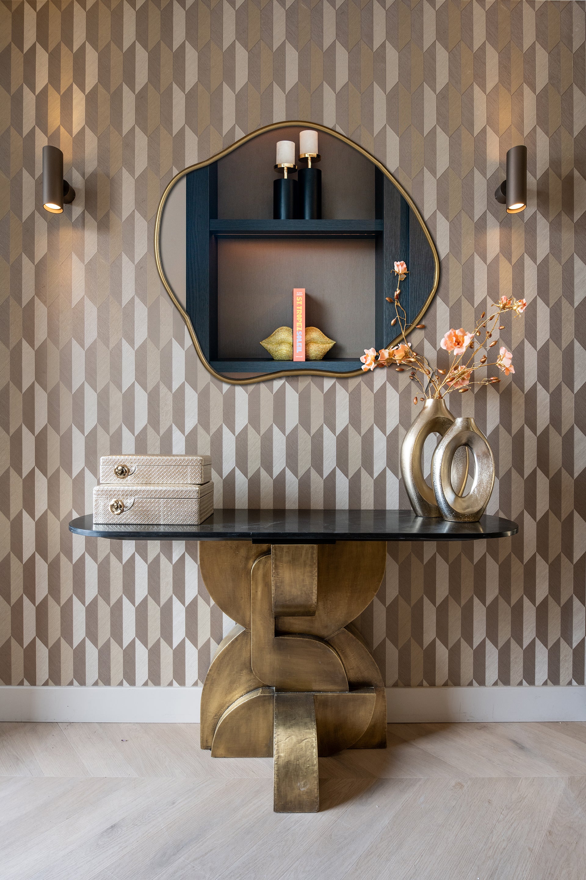 Wandtafel Maddox (Zwart/goud) - depauwwonen