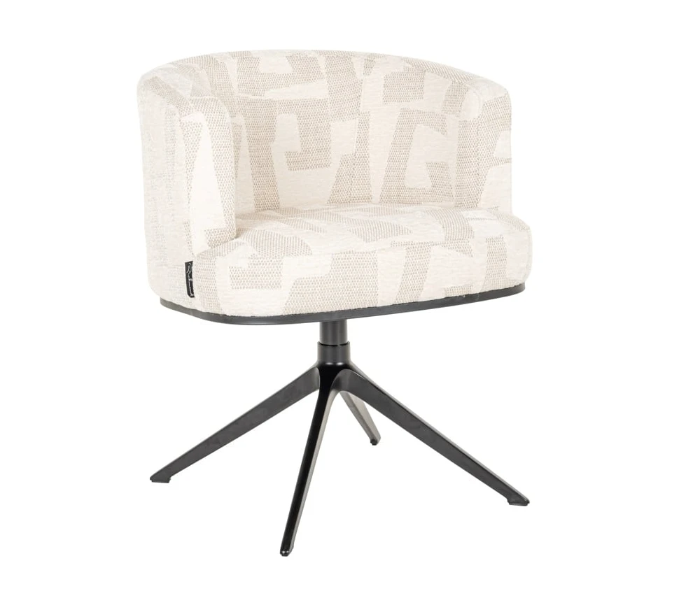 Draai Eetkamerstoel Cheyenne Beige Graffic by Richmond Interiors