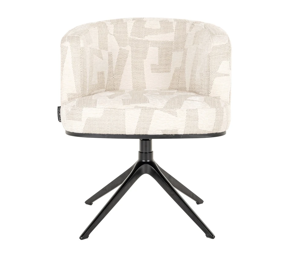 Draai Eetkamerstoel Cheyenne Beige Graffic by Richmond Interiors