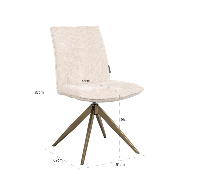 Draai Eetkamerstoel Dakota Beige - depauwwonen