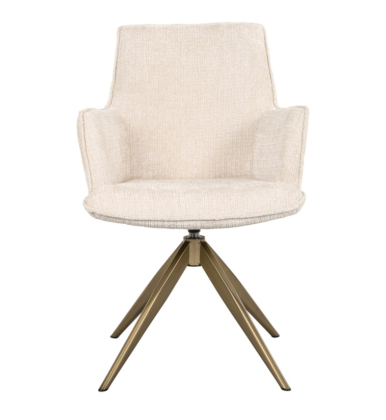 Draai Eetkamerstoel Dakota Beige - leuning - depauwwonen