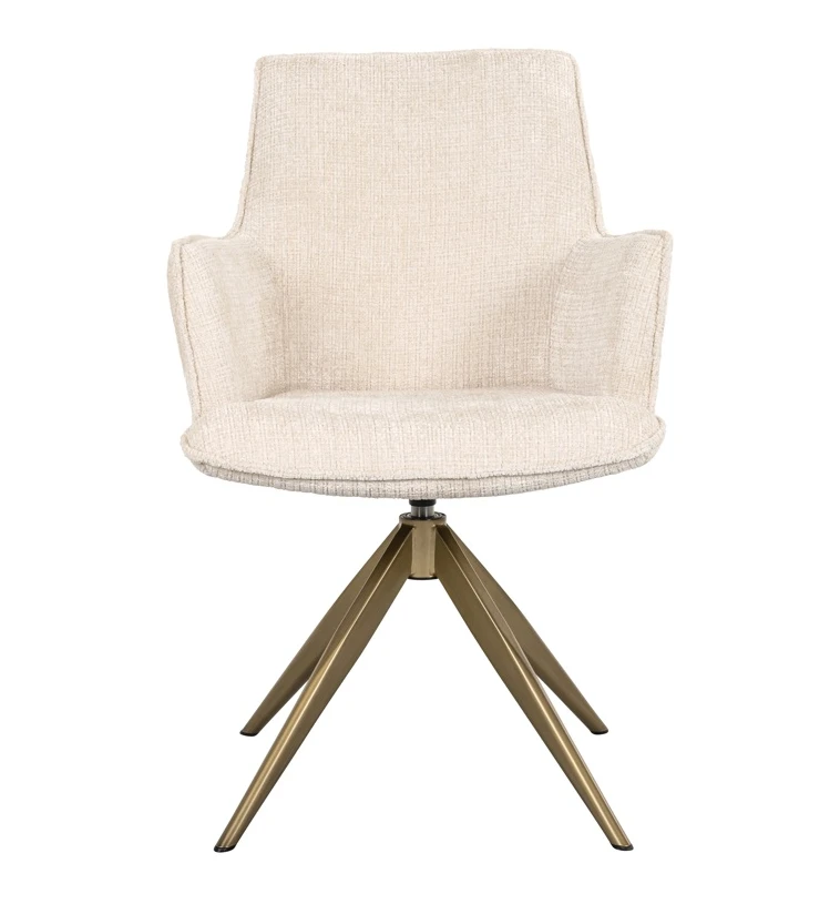 Draai Eetkamerstoel Dakota Beige - leuning by Richmond Interiors