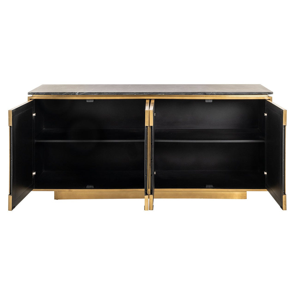 Dressoir Finsbury 4-deurs (Zwart/goud) - depauwwonen
