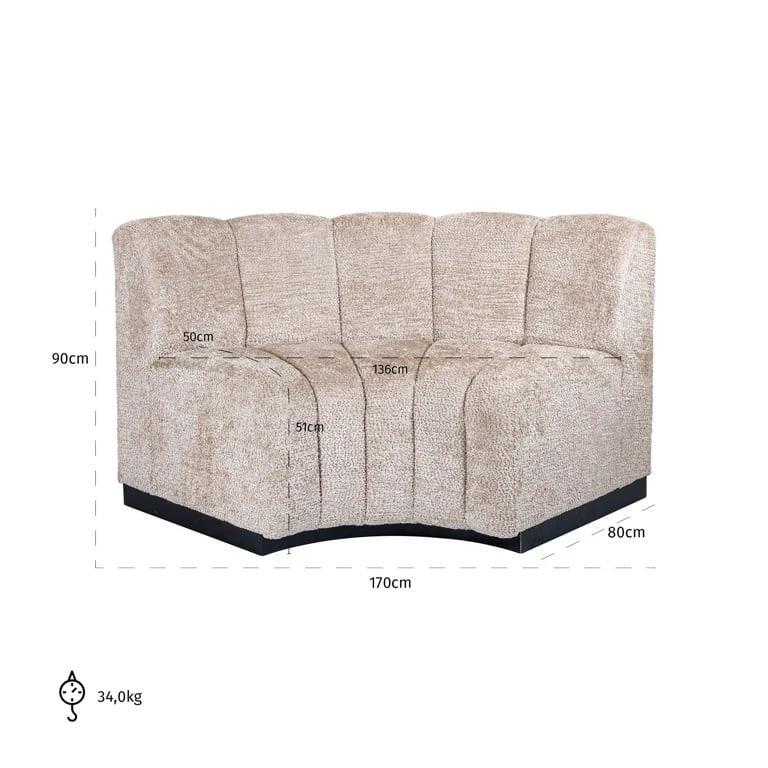 Eetkamerbank Hillpark Corner lovely beige by Richmond Interiors