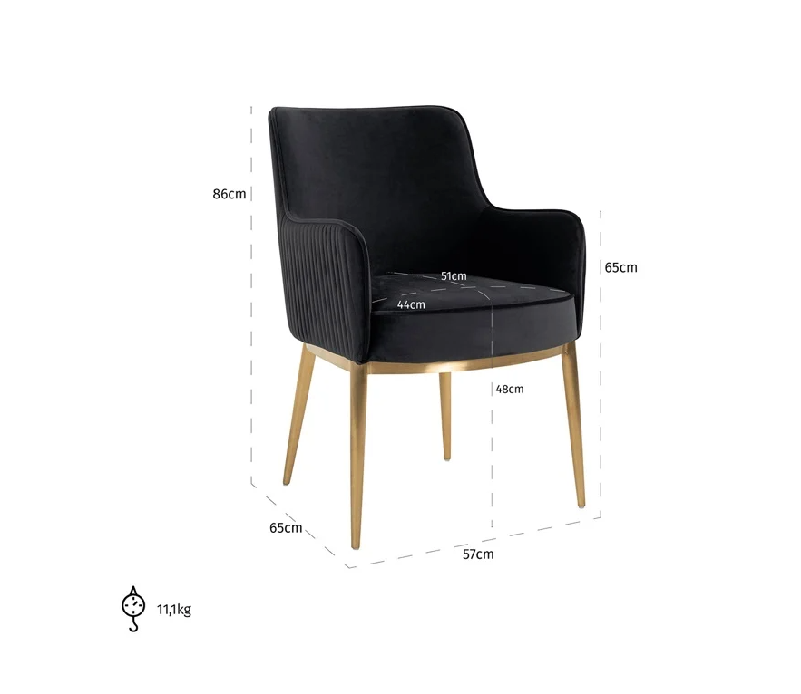 Eetkamerstoel Breeze Antracite Velvet - depauwwonen