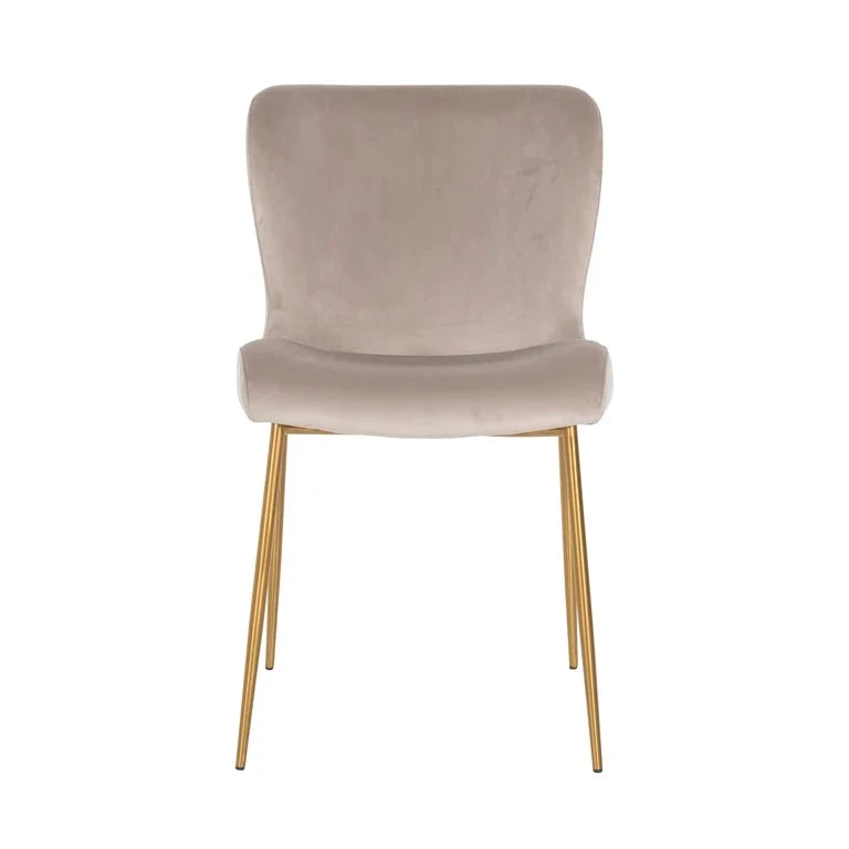 Eetkamerstoel Odessa Khaki Velvet Brushed Gold (Brandvertragend) (set van 2) by Richmond Interiors