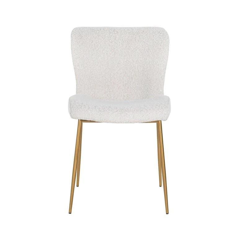 Eetkamerstoel Odessa White Bouclé Brushed Gold by Richmond Interiors