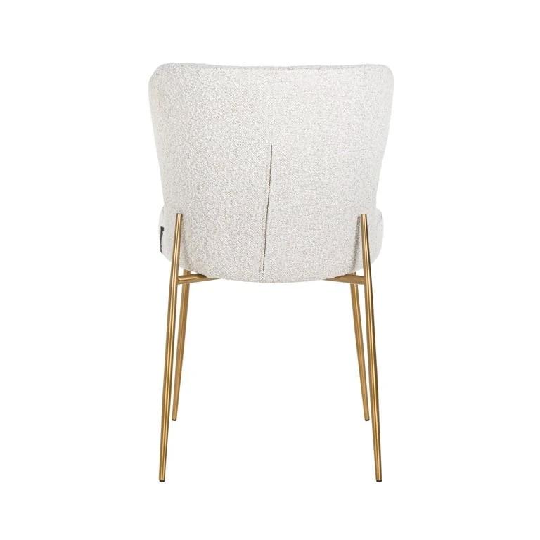 Eetkamerstoel Odessa White Bouclé Brushed Gold by Richmond Interiors