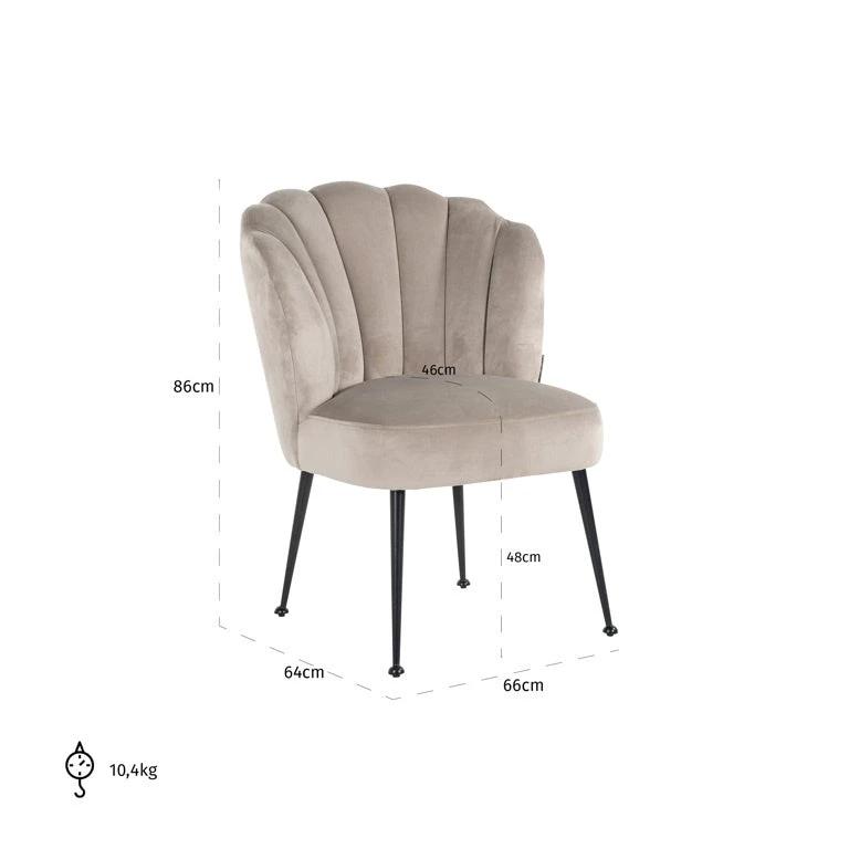 Eetkamerstoel Pippa Khaki Velvet Gold by Richmond Interiors