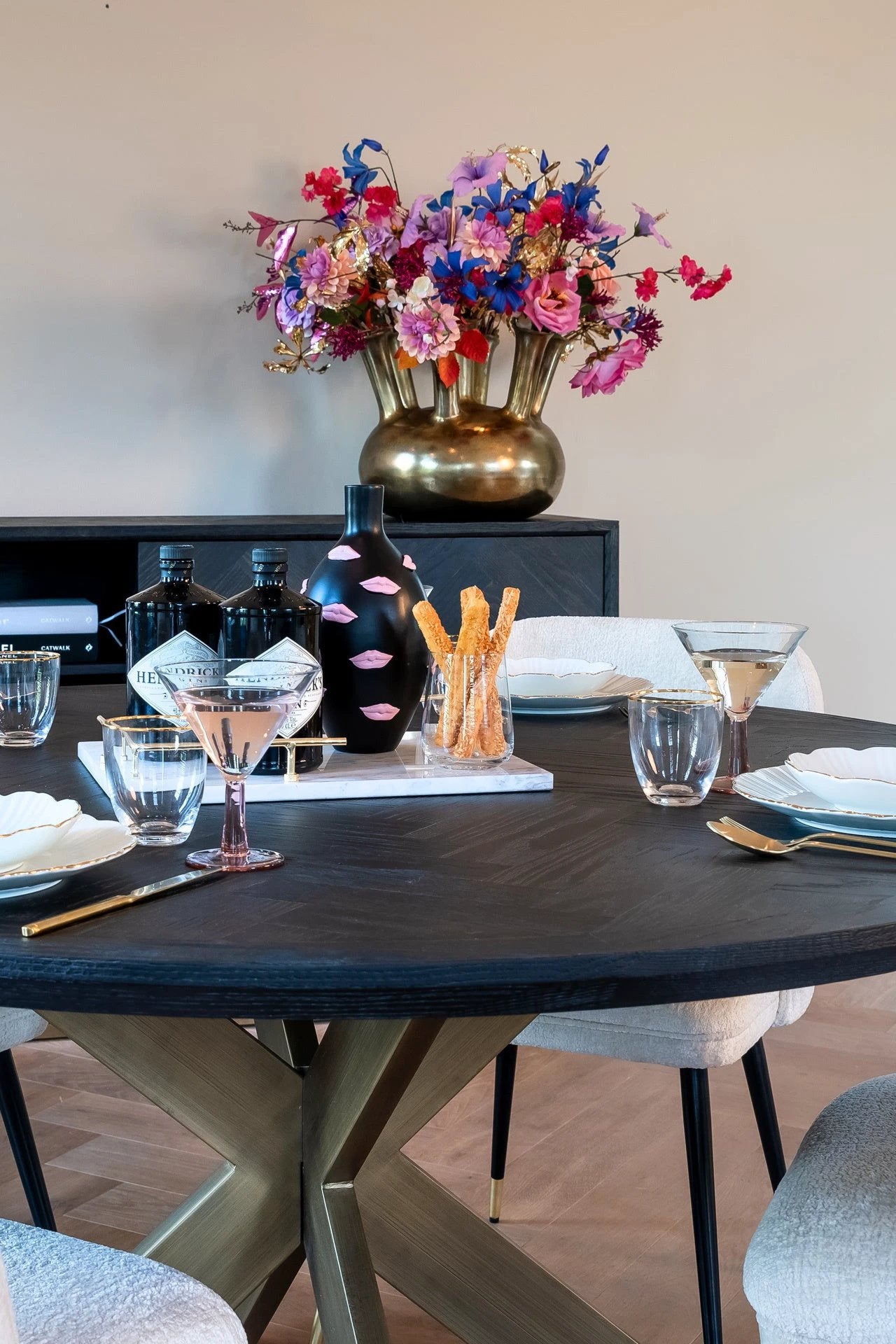 Eettafel Blackbone Brass 140Ø by Richmond Interiors