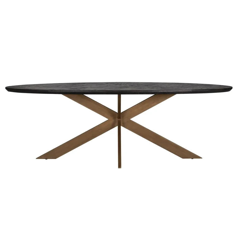 Eettafel Blackbone Brass Oval 230 by Richmond Interiors