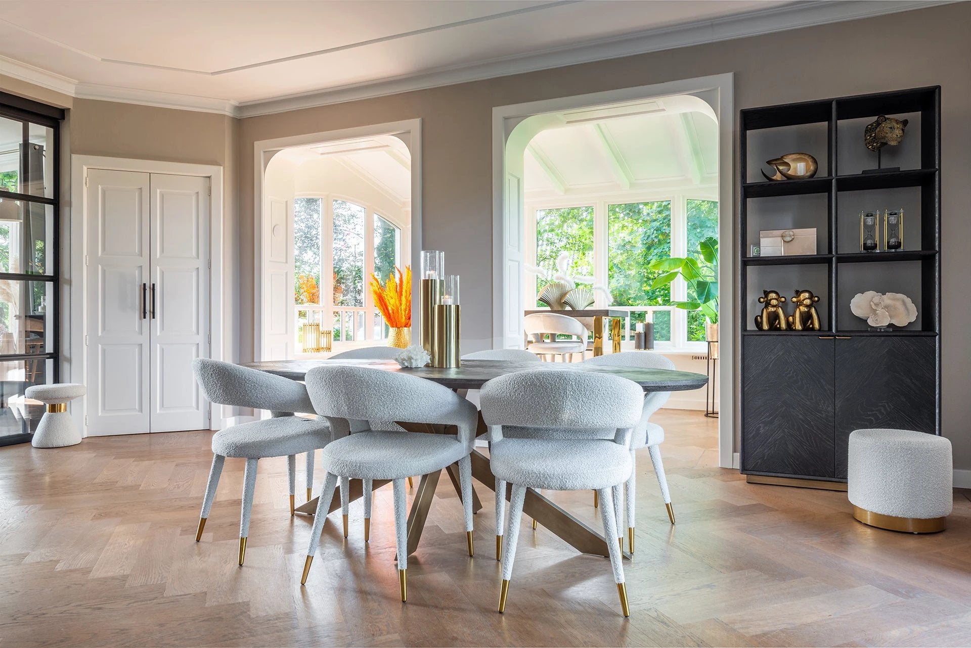 Eettafel Blackbone Brass Oval 230 by Richmond Interiors