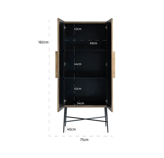 Kast Ironville Goud - 2 deuren by Richmond Interiors