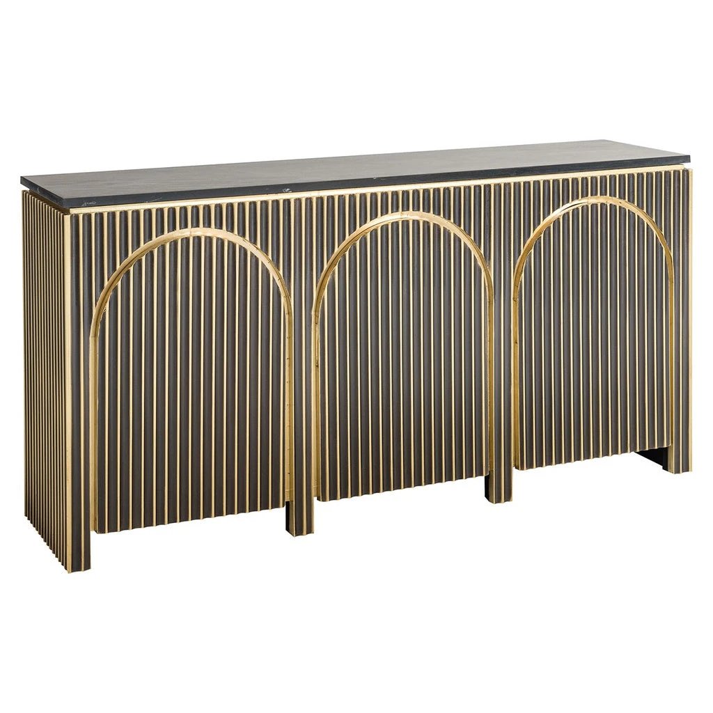 Dressoir Les Arcs 3-deurs (Geborsteld Goud) by Richmond Interiors
