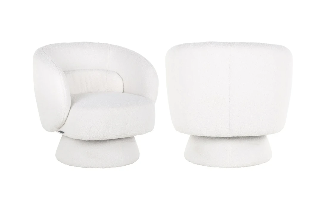 Lounge Stoel Senna White Furry by Richmond Interiors