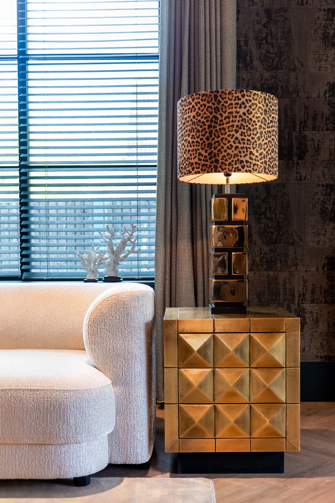 Nachtkastje Collada Goud - 3 Laden - depauwwonen