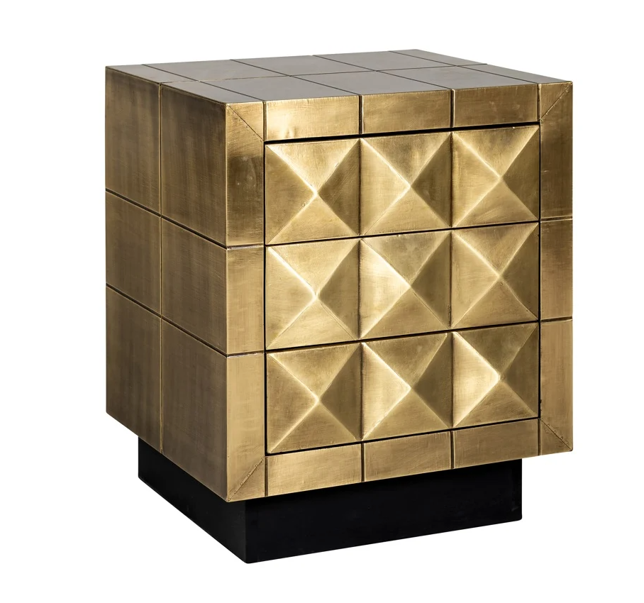 Nachtkastje Collada Goud - 3 Laden - depauwwonen