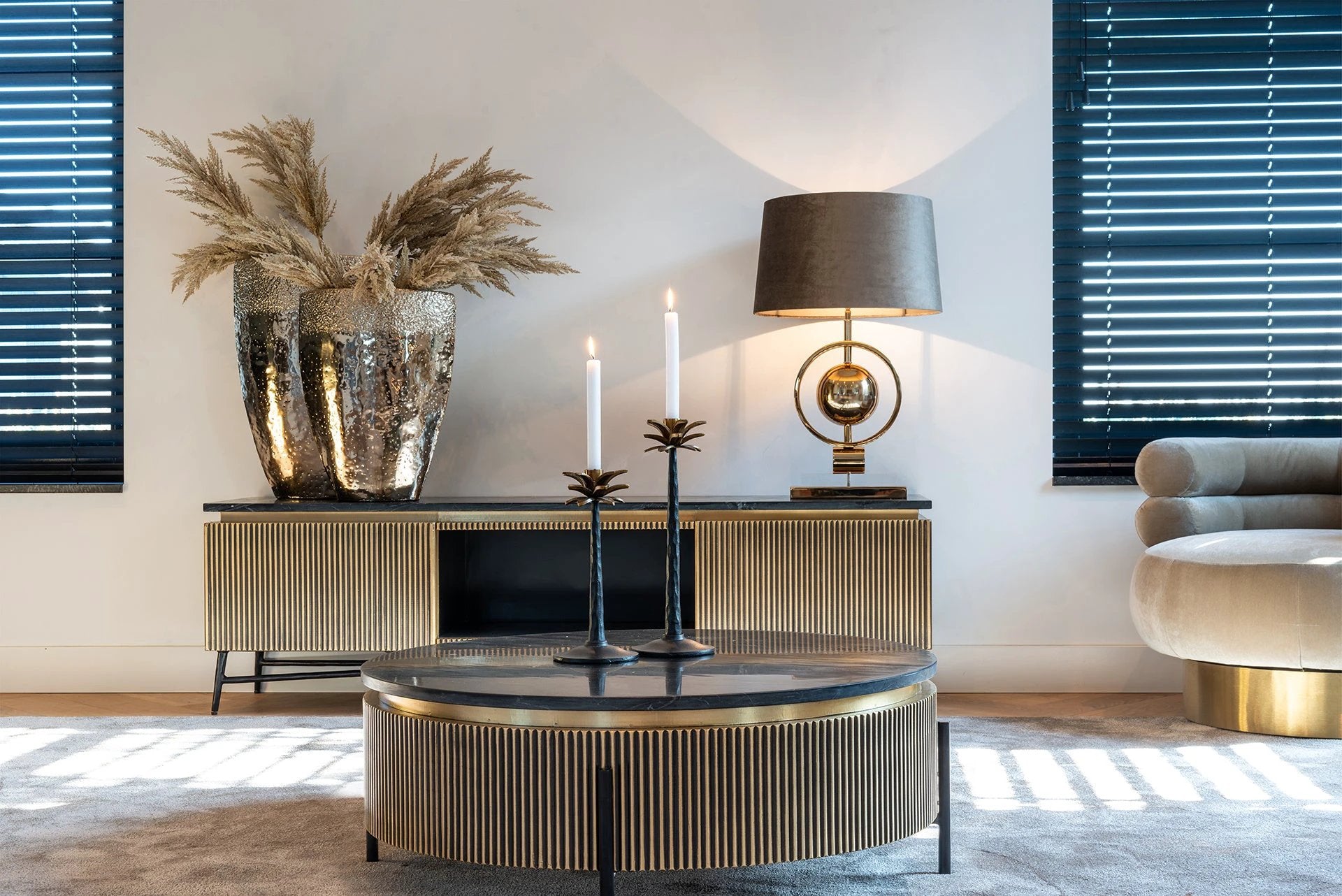 Salontafel Ironville 90Ø Goud by Richmond Interiors