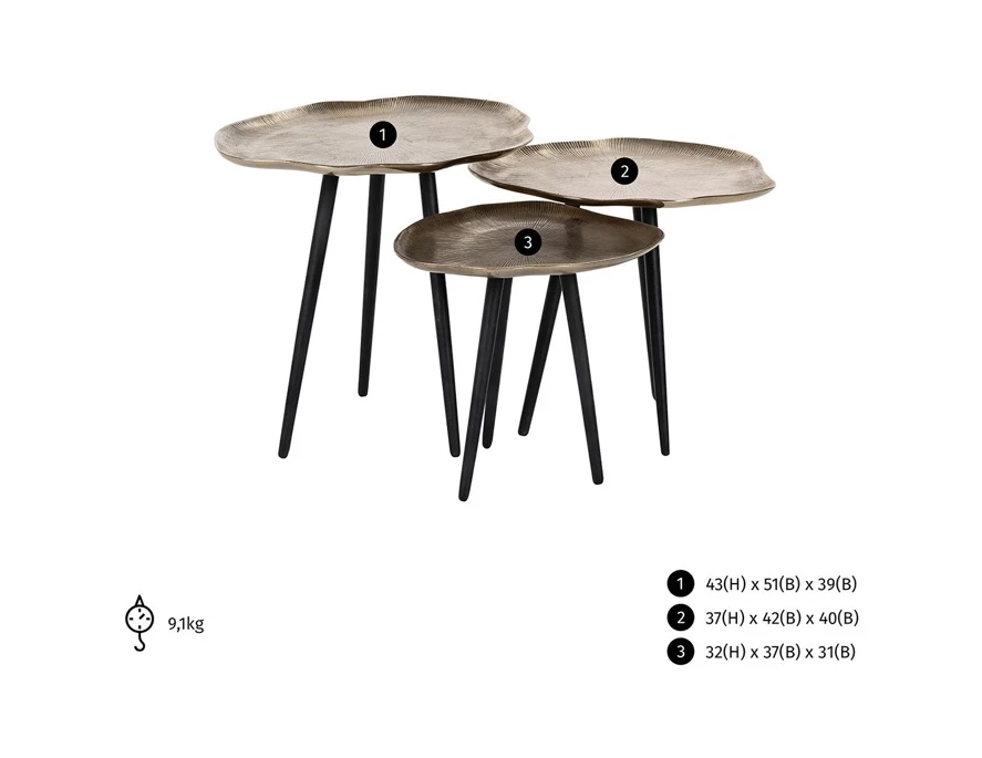 Salontafel Volenta set van 3 by Richmond Interiors