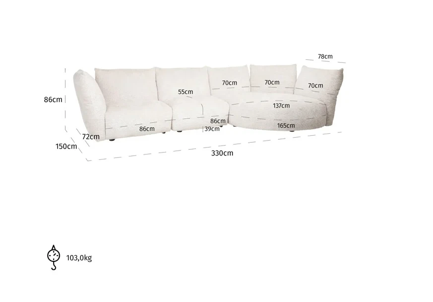 Sofa Loyd Lovely Cream by Richmond Interiors