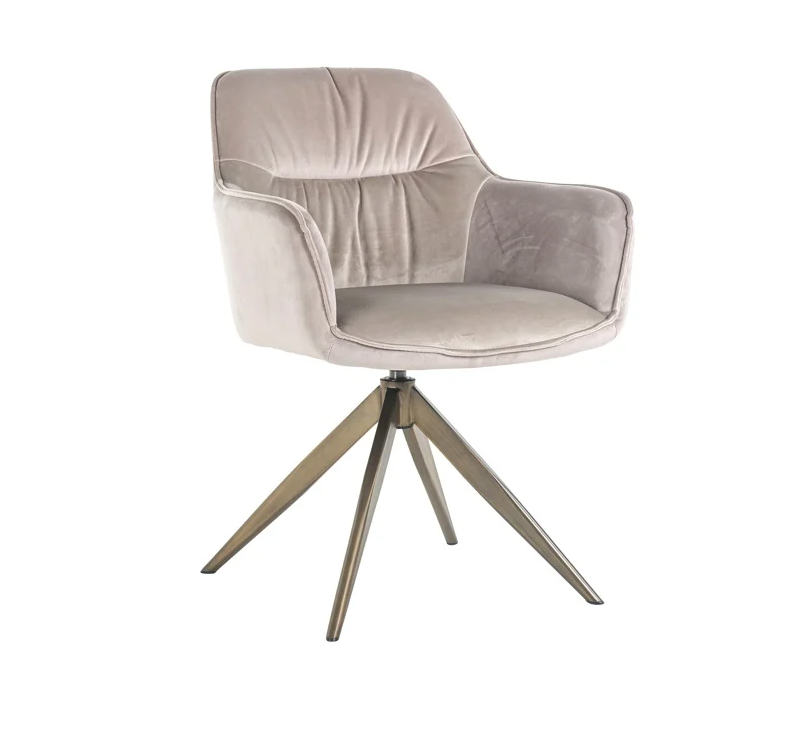 Stoel Aline Khaki Velvet - brandvertragend - depauwwonen