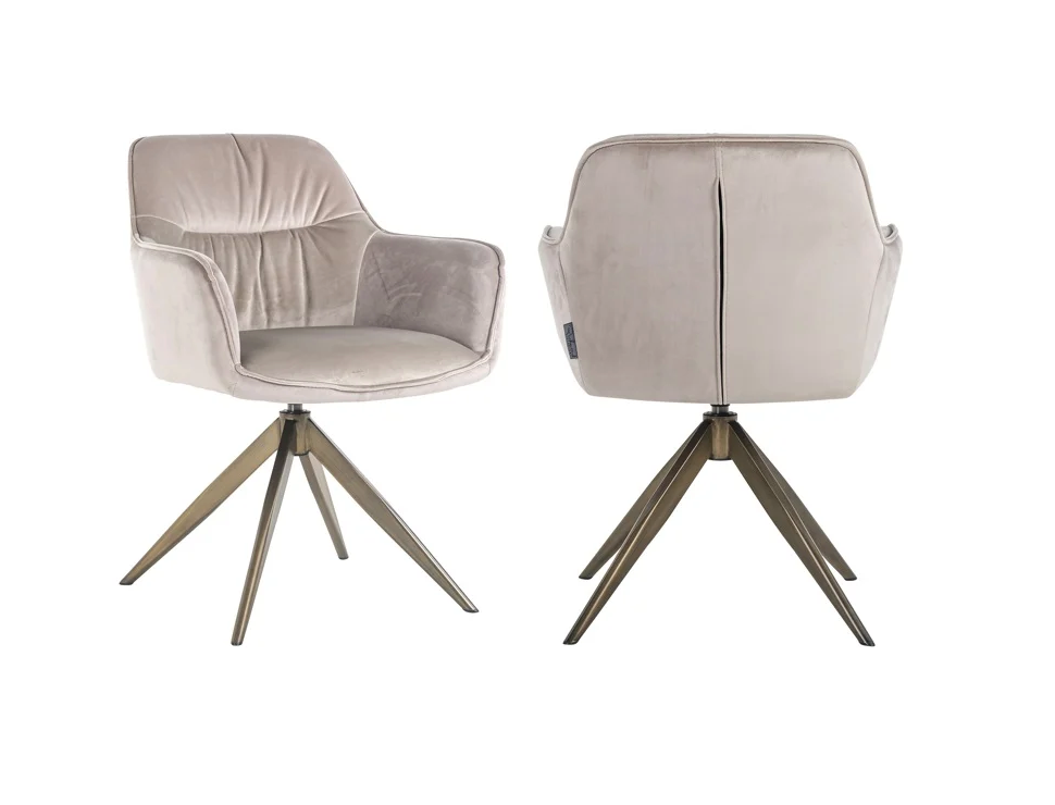 Stoel Aline Khaki Velvet - brandvertragend - depauwwonen