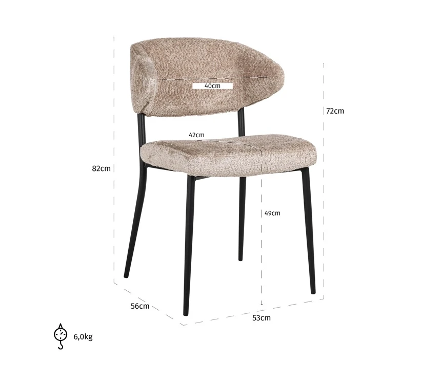 Stoel Bea Sheep Nature - set van 2 by Richmond Interiors