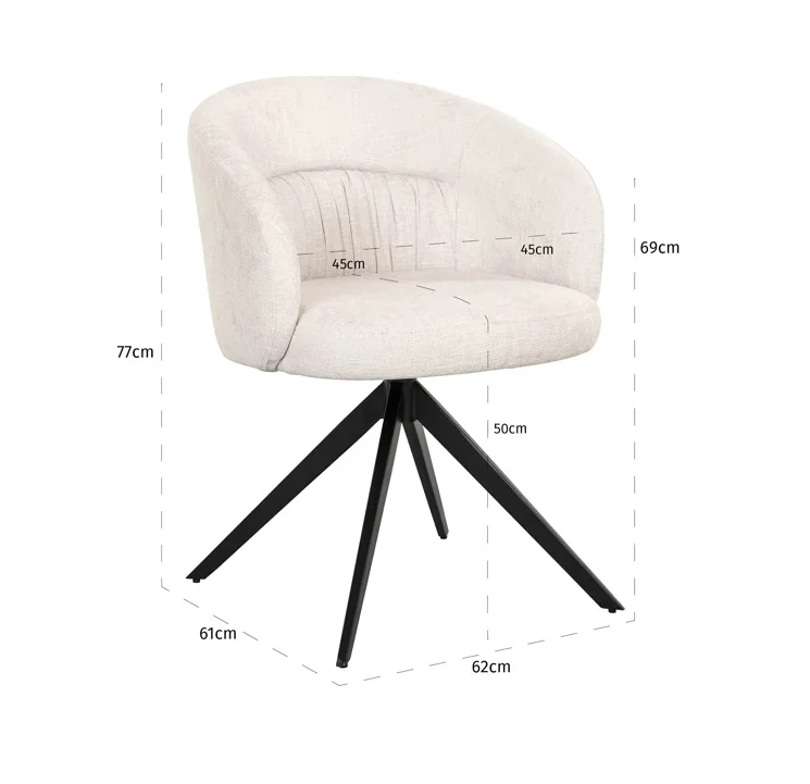 Stoel Olivia Biscotti - draaipoot by Richmond Interiors