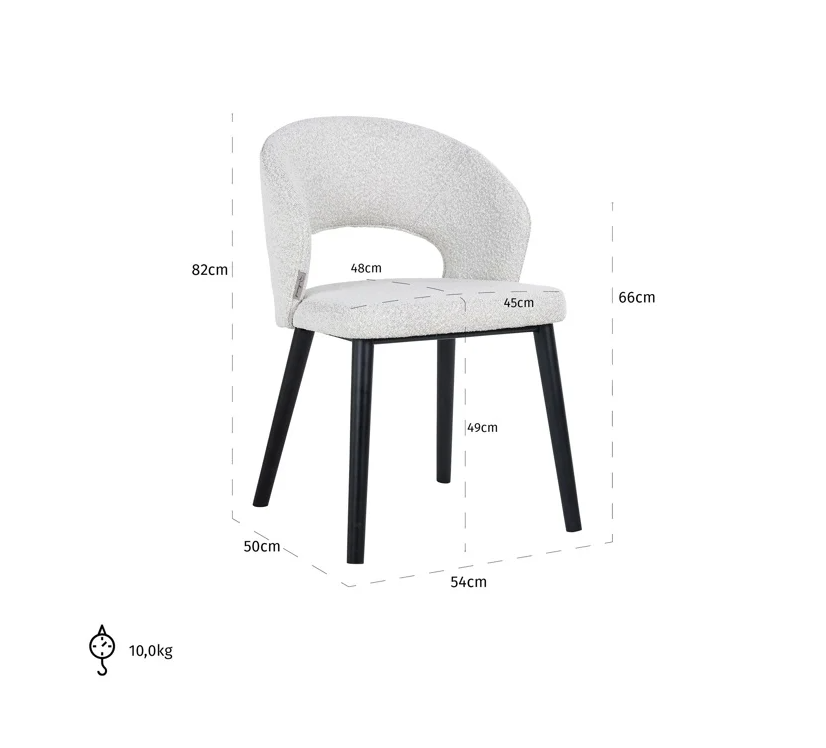 Stoel Savoy White Bouclé - depauwwonen