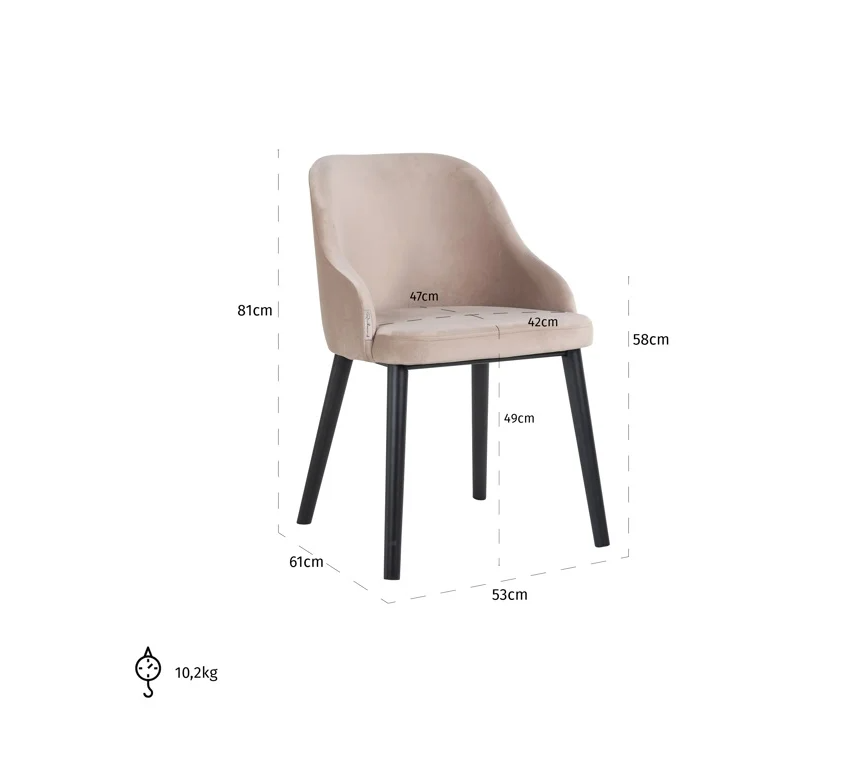 Stoel Twiggy Khaki Velvet - depauwwonen