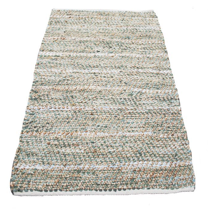 Vloerkleed leer - salie/jute in 4 maten - depauwwonen