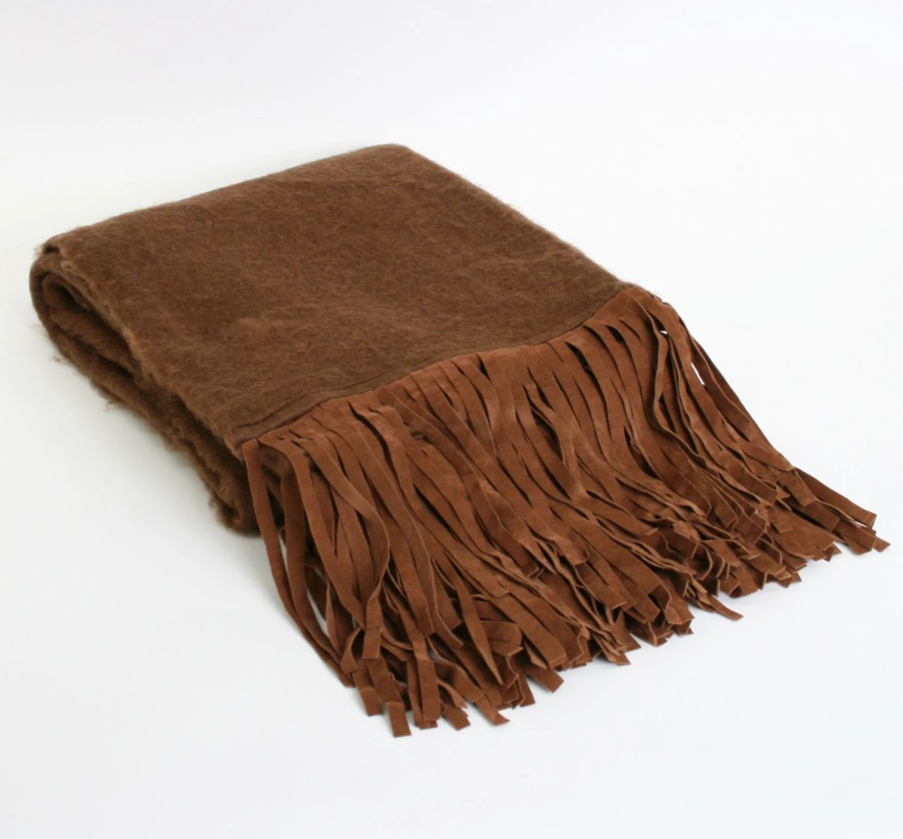 Plaid Wol met suedine franje in 5 kleuren by Rocaflor