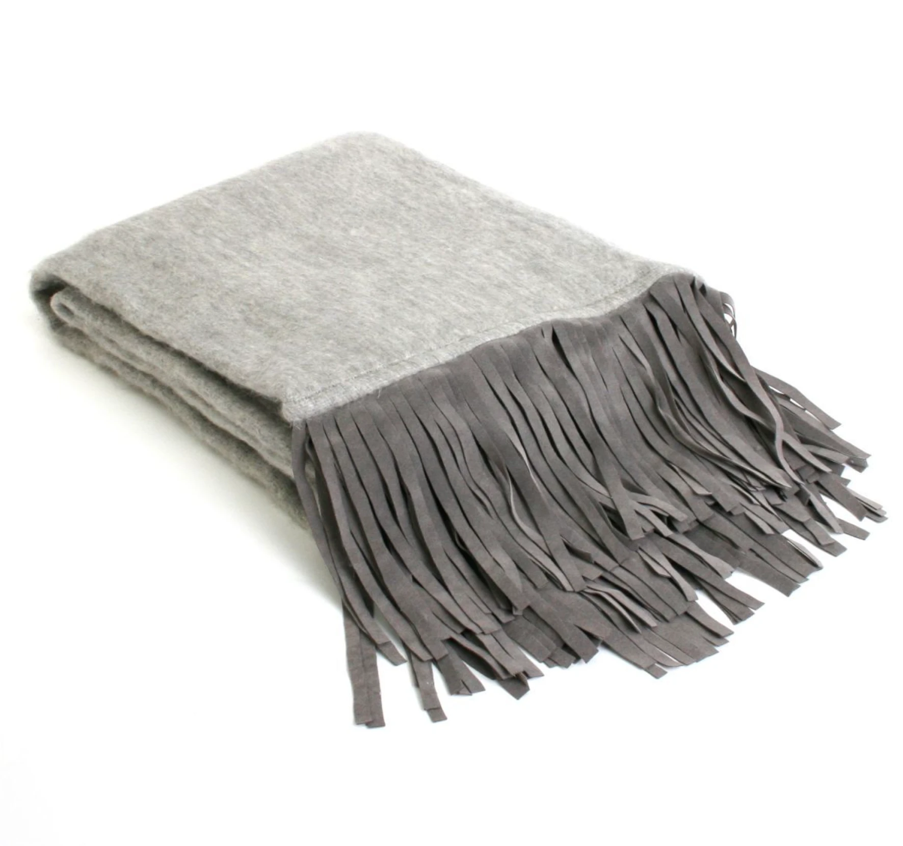 Plaid Wol met suedine franje in 5 kleuren by Rocaflor