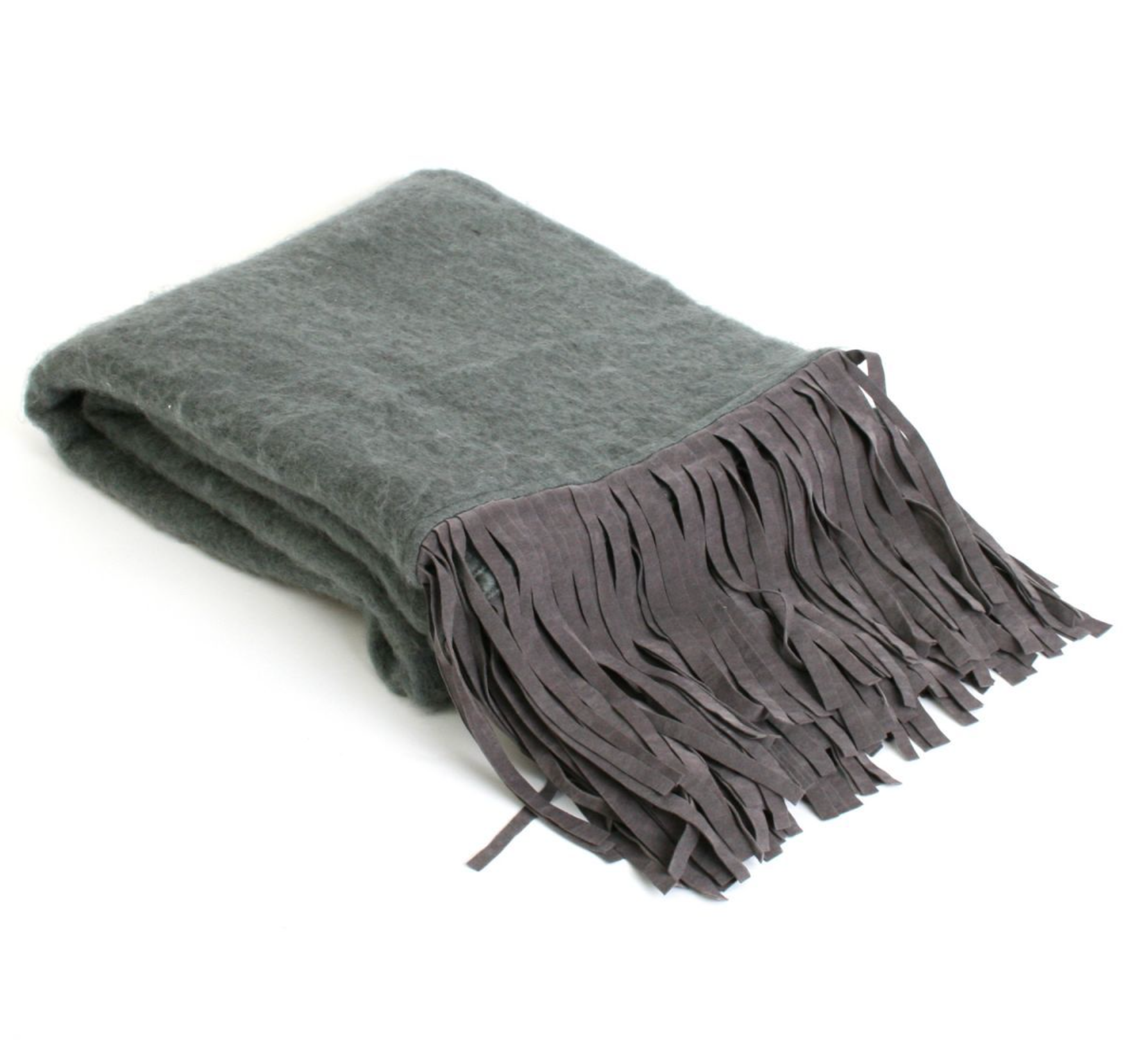 Plaid Wol met suedine franje in 5 kleuren by Rocaflor