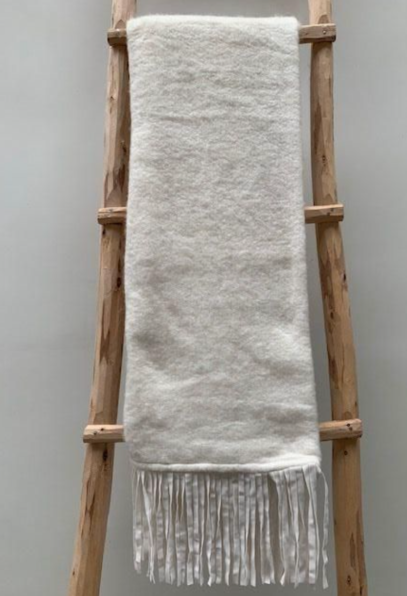 Plaid Wol met suedine franje in 5 kleuren by Rocaflor