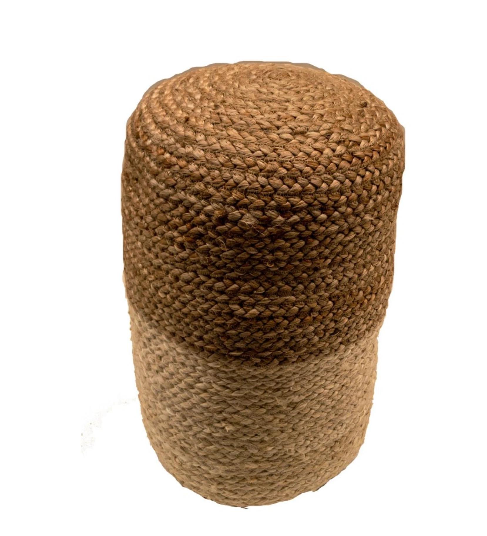 Poef gevlochten jute rond in 2 kleuren by Rocaflor