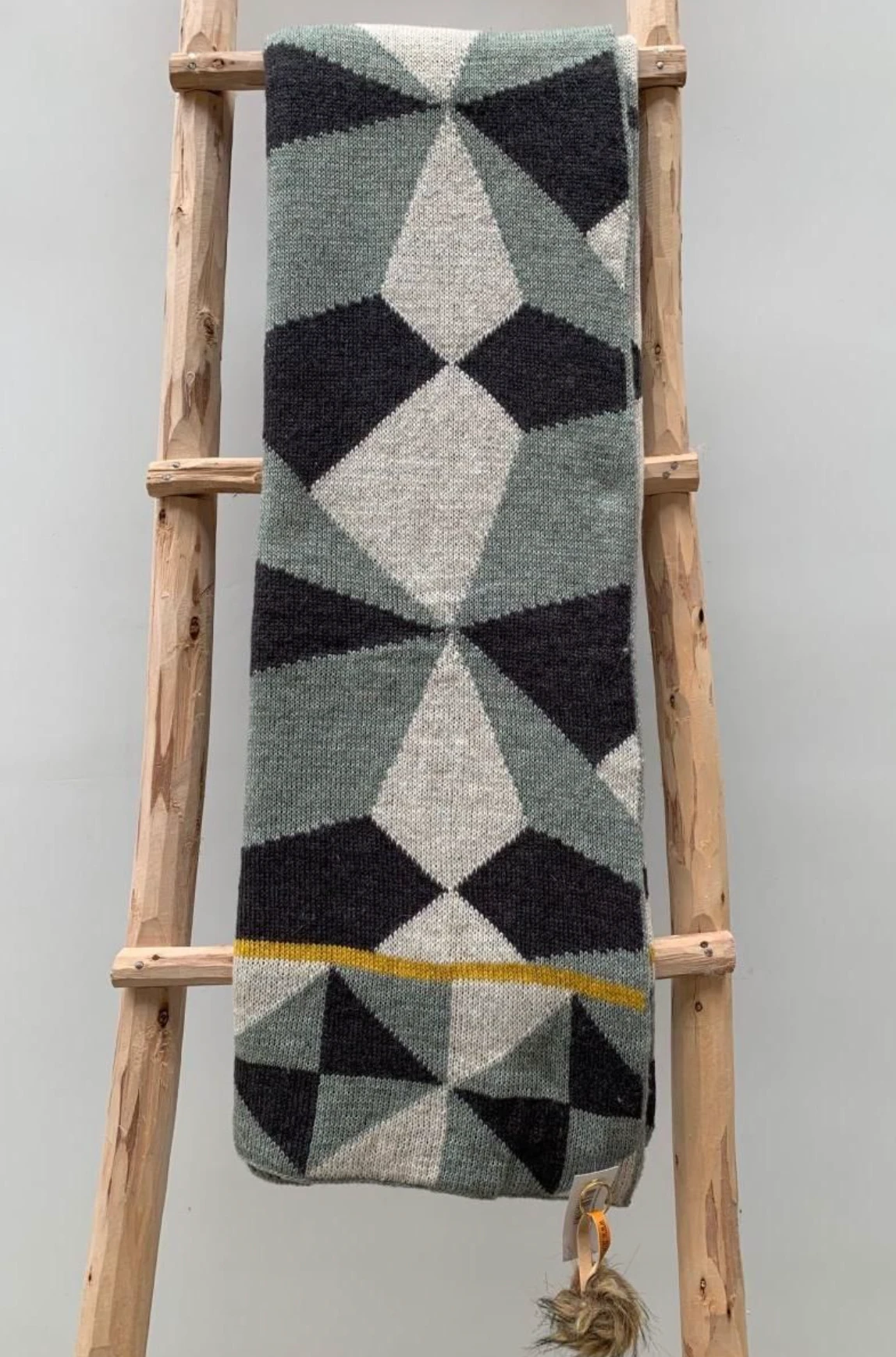 Plaid Grafisch Grijs Geel Wol by Rocaflor