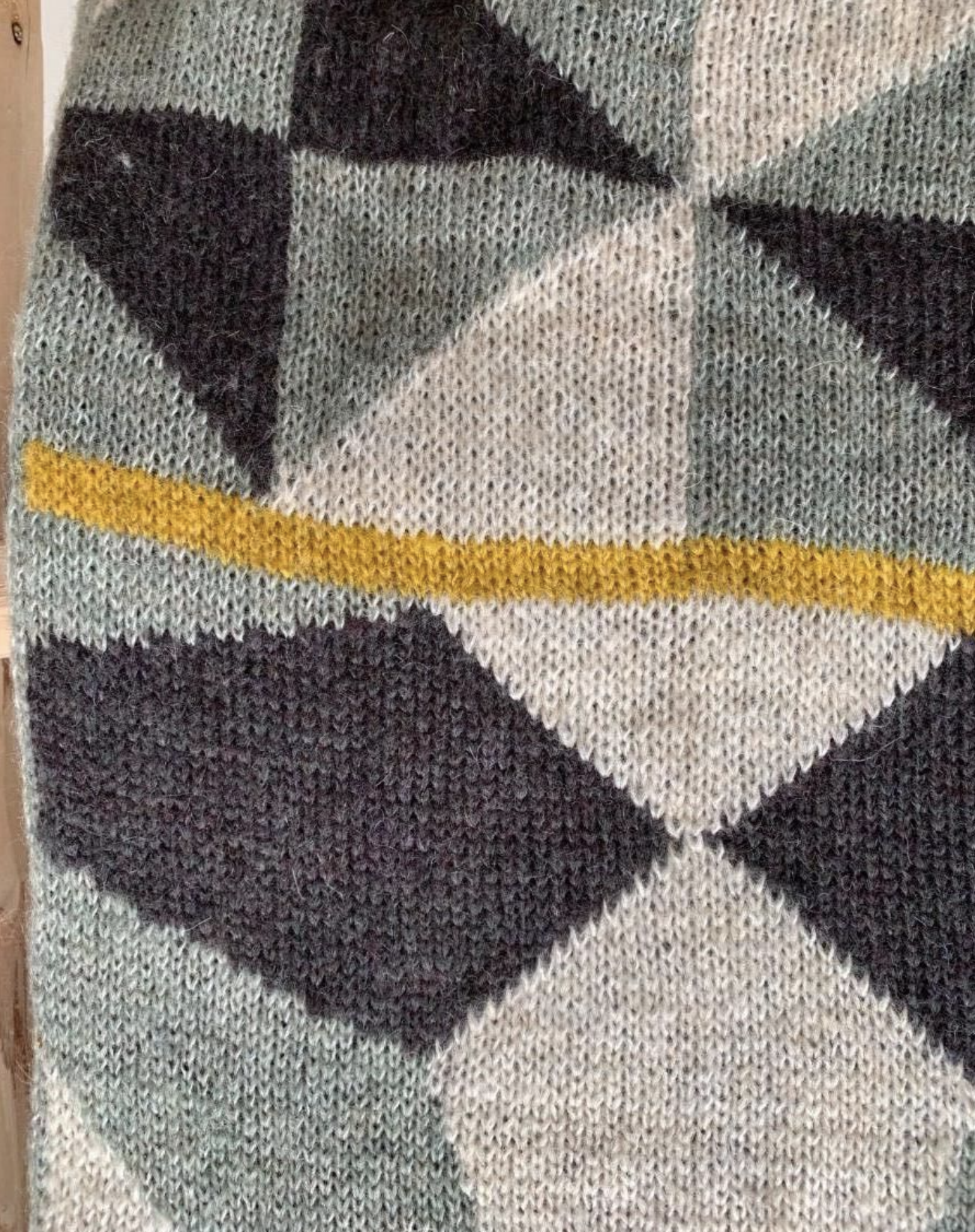 Plaid Grafisch Grijs Geel Wol - depauwwonen