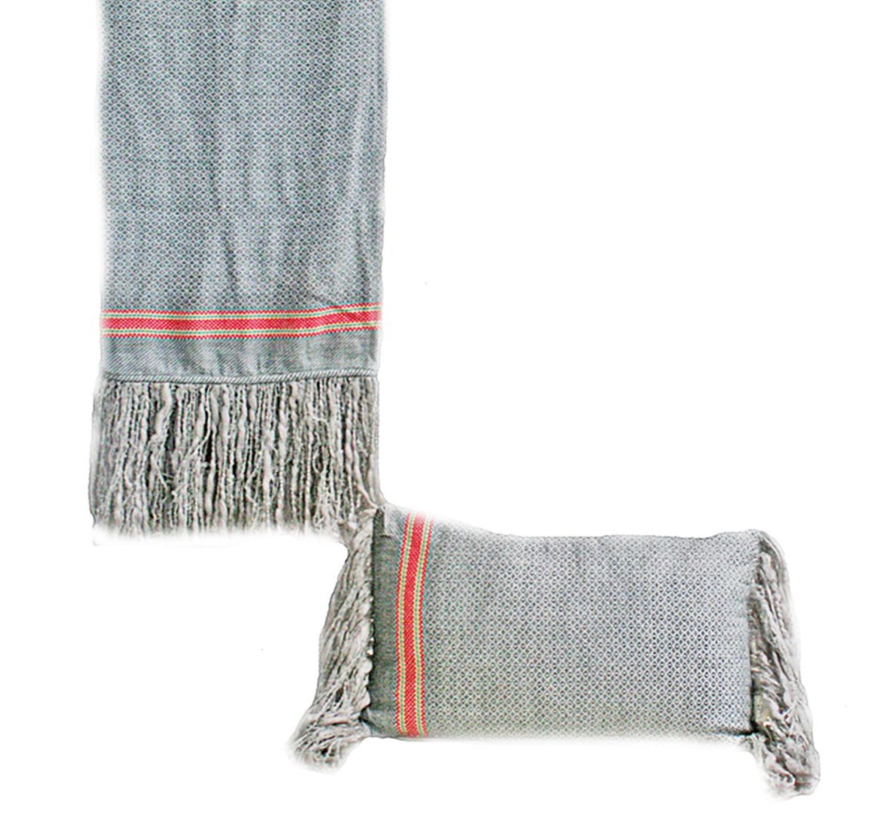 Plaid acryl grijs met neon roze - depauwwonen