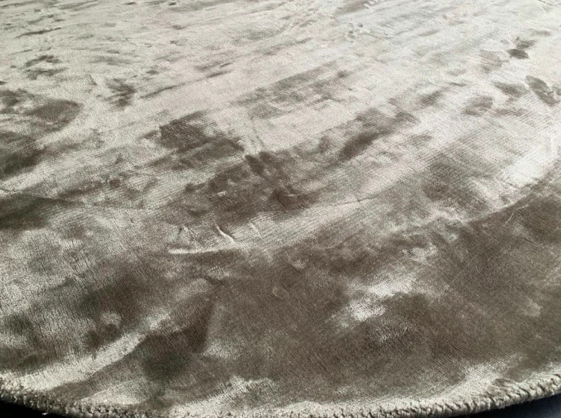 Vloerkleed Tencel rond laagpolig grijs bruin - in 4 maten by Rocaflor