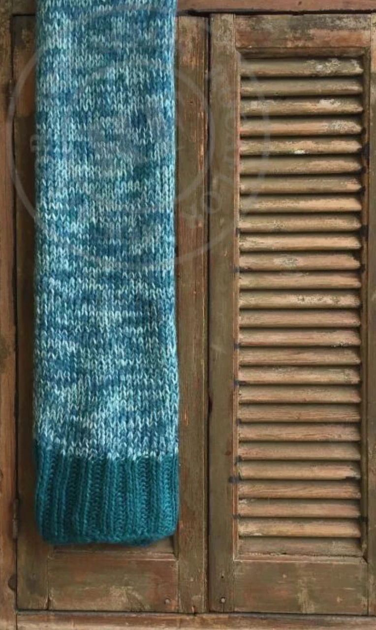 Deken gebreid petrol kleuren by Rocaflor