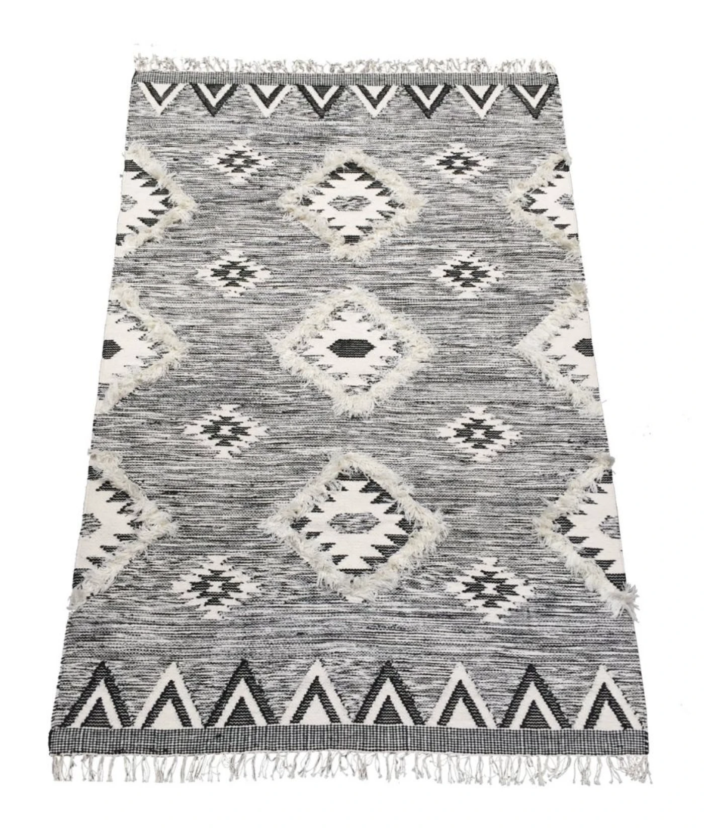 Vloerkleed wol - grafisch zwart/wit in 3 maten by Rocaflor