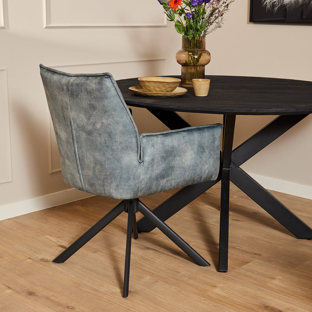 Eetkamerstoel Dani | Velvet Light Blue | Set van 2 by Starfurn