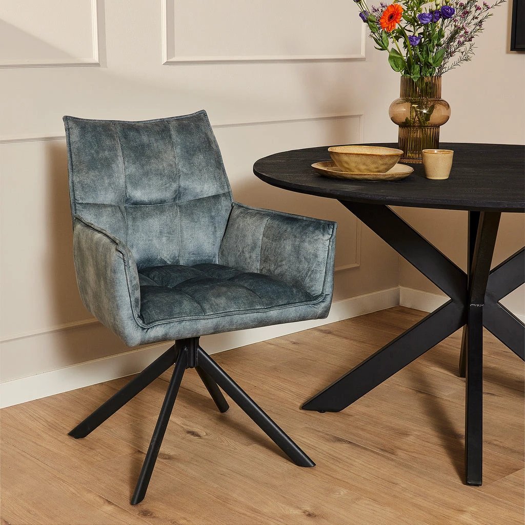 Eetkamerstoel Dani | Velvet Light Blue | Set van 2 by Starfurn