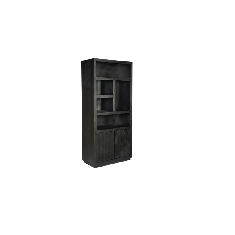 Boekenkast Brussels Black | 5 compartments - 2 doors by Starfurn