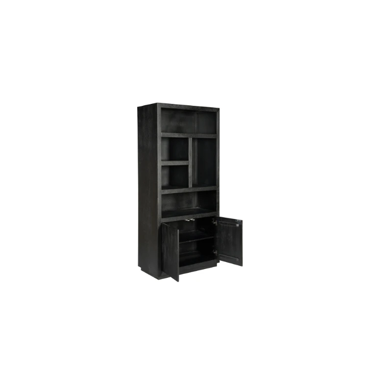 Boekenkast Brussels Black | 5 compartments - 2 doors by Starfurn